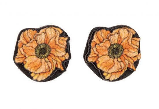 Holzohrringe Isländischer Mohn