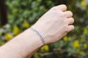 Strickarmband Blau