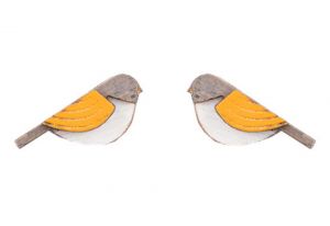 Holzohrringe Orange Cutebird Earrings