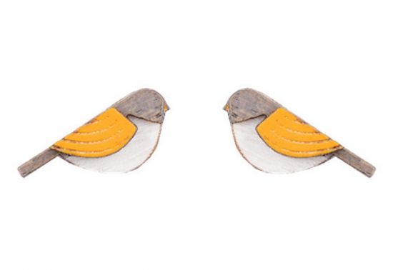 Holzohrringe Orange Cutebird Earrings