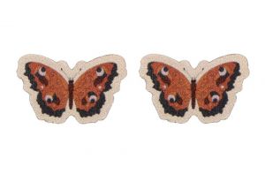 Holzohrringe Roter Schmetterling