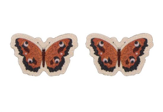 Holzohrringe Roter Schmetterling