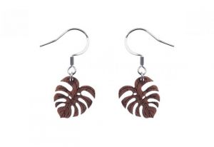 Holzohrringe Monstera Earrings