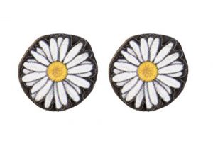 Gänseblümchen-Holzohrringe