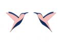 Holzohrringe Pink Hummingbird Earrings