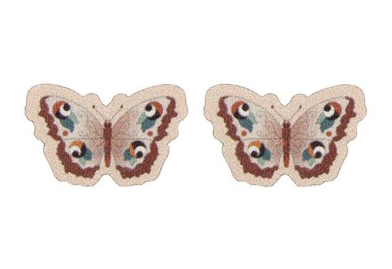 Holzohrringe Rosa Schmetterling