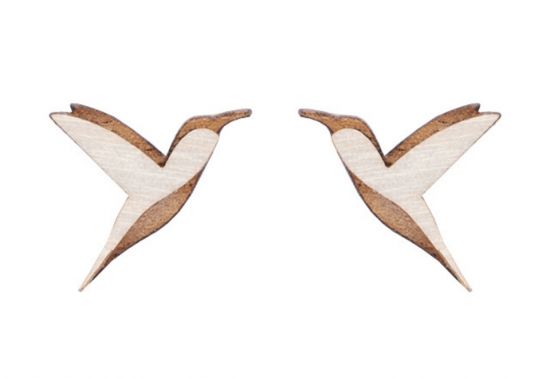 Holzohrringe Natural Hummingbird Earrings
