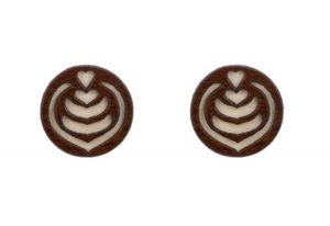 Holzohrringe Latté Art Earrings