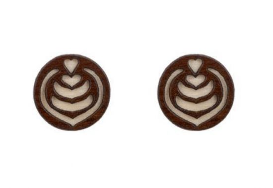 Holzohrringe Latté Art Earrings