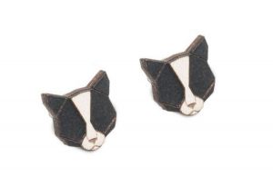 Holzohrringe Black Cat Earrings
