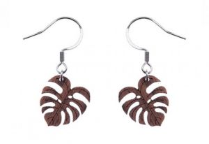 Holzohrringe Monstera Earrings