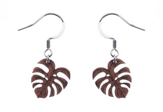 Holzohrringe Monstera Earrings