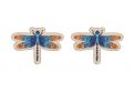 Holzohrringe Blaue Libelle