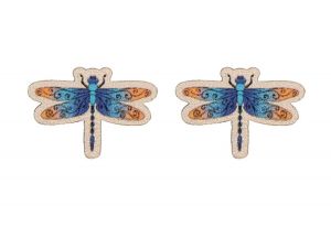 Holzohrringe Blaue Libelle