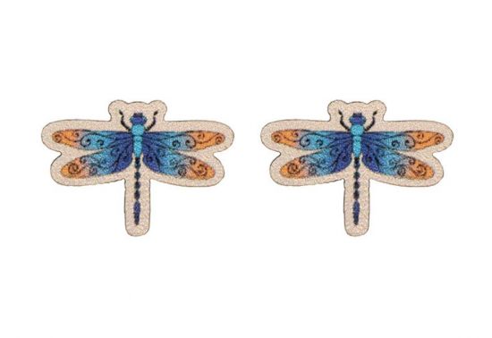 Holzohrringe Blaue Libelle