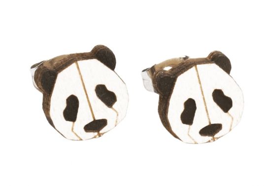Holzohrringe Panda Earrings