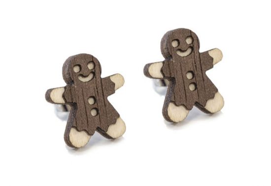 Holzohrringe Gingerbread Earrings