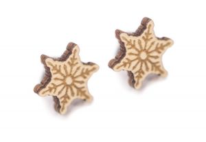 Holzohrringe Snowflake Earrings