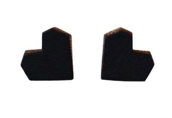 Holzohrringe Schwarzes Herz