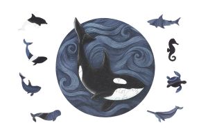 Holzpuzzle – Orca