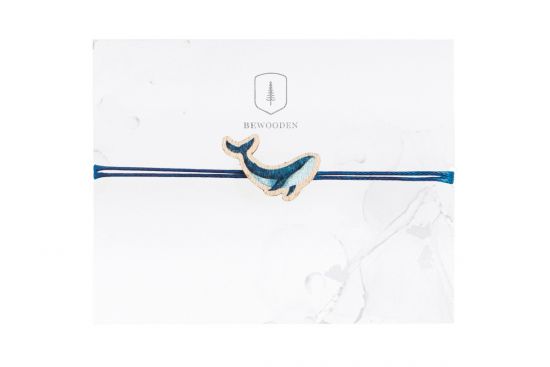Holz-Armband mit Schnur – Wal
