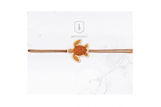 Holz-Armband mit Schnur – Schildkröte