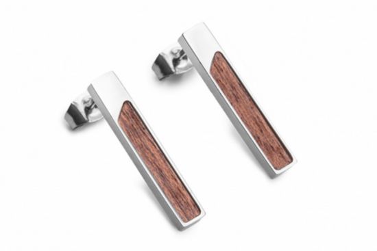 Metallohrringe Red Earrings Rectangle