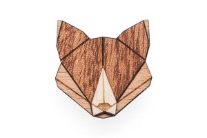 Holzbrosche Fox Brooch