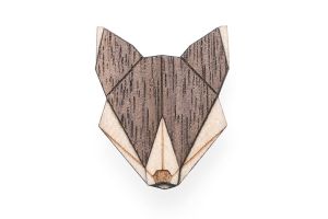 Holzbrosche Wolf Brooch