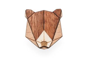 Holzbrosche Bear Brooch
