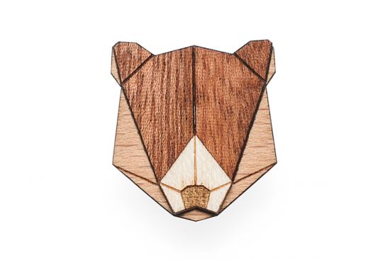 Holzbrosche Bear Brooch