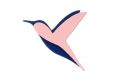 Holzbrosche Pink Hummingbird Brooch