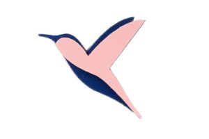 Holzbrosche Pink Hummingbird Brooch