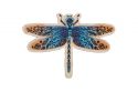 Holzbrosche Blaue Libelle 