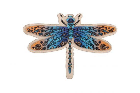 Holzbrosche Blaue Libelle 