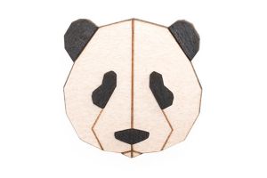 Holzbrosche Panda Brooch