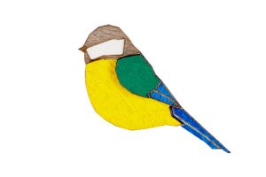 Holzbrosche Tit Brooch