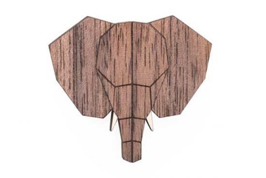 Holzbroche Elephant Brooch