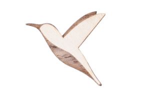 Holzbrosche Natural Hummingbird Brooch