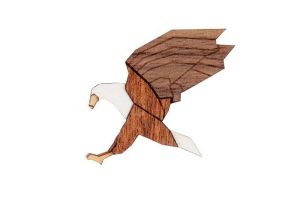 Holzbrosche Eagle Brooch