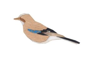 Holzbrosche Jay Brooch
