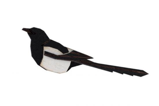 Holzbrosche Magpie Brooch