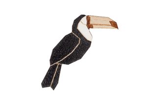 Holzbrosche Toucan Brooch