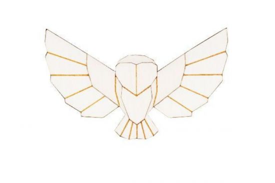 Holzbrosche Snowy Owl Brooch