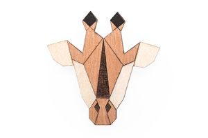 Holzbrosche Giraffe Brooch