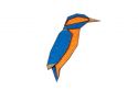 Holzbrosche Kingfisher Brooch