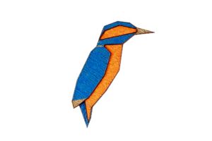 Holzbrosche Kingfisher Brooch