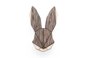 Holzbrosche Hare Brooch
