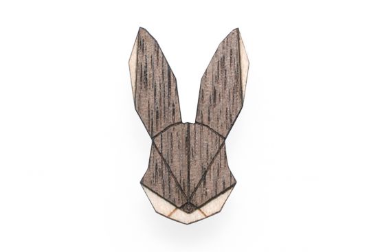 Holzbrosche Hare Brooch