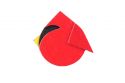 Holzbrosche Red Cutebird Brooch